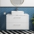 Nuie Deco Wall Hung 2-Drawer Vanity Unit with Carrera Marble Worktop 800mm Wide - Satin White | Thumbnail Image