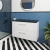 Nuie Deco Wall Hung 2-Drawer Vanity Unit with Sparkling Black Worktop 800mm Wide - Satin White