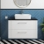 Nuie Deco Wall Hung 2-Drawer Vanity Unit with Sparkling Black Worktop 800mm Wide - Satin White