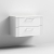 Nuie Deco Wall Hung 2-Drawer Vanity Unit with Sparkling White Worktop 800mm Wide - Satin White