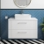 Nuie Deco Wall Hung 2-Drawer Vanity Unit with Sparkling White Worktop 800mm Wide - Satin White