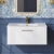 Nuie Deco Wall Hung 1-Drawer Vanity Unit with Basin-2 800mm Wide - Satin White
