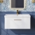 Nuie Deco Wall Hung 1-Drawer Vanity Unit with Basin-3 800mm Wide - Satin White