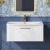 Nuie Deco Wall Hung 1-Drawer Vanity Unit with Basin-4 800mm Wide - Satin White