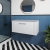 Nuie Deco Wall Hung 1-Drawer Vanity Unit with Bellato Grey Worktop 800mm Wide - Satin White