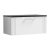 Nuie Deco Wall Hung 1-Drawer Vanity Unit with Sparkling Black Worktop 800mm Wide - Satin White