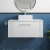 Nuie Deco Wall Hung 1-Drawer Vanity Unit with Sparkling White Worktop 800mm Wide - Satin White