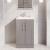 Nuie Deco Floor Standing 2-Door Vanity Unit with Basin-2 500mm Wide - Satin Grey