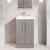 Nuie Deco Floor Standing 2-Door Vanity Unit with Basin-3 500mm Wide - Satin Grey