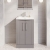Nuie Deco Floor Standing 2-Door Vanity Unit with Basin-4 500mm Wide - Satin Grey