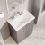 Nuie Deco Floor Standing 2-Door Vanity Unit with Basin-1 600mm Wide - Satin Grey | Thumbnail Image