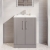 Nuie Deco Floor Standing 2-Door Vanity Unit with Basin-2 600mm Wide - Satin Grey