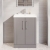 Nuie Deco Floor Standing 2-Door Vanity Unit with Basin-3 600mm Wide - Satin Grey