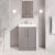 Nuie Deco Floor Standing 2-Door Vanity Unit with Basin-3 600mm Wide - Satin Grey | Thumbnail Image