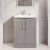 Nuie Deco Floor Standing 2-Door Vanity Unit with Basin-4 600mm Wide - Satin Grey