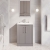 Nuie Deco Floor Standing 2-Door Vanity Unit with Basin-4 600mm Wide - Satin Grey | Thumbnail Image