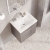 Nuie Deco Wall Hung 2-Drawer Vanity Unit with Basin-1 500mm Wide - Satin Grey | Thumbnail Image