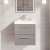 Nuie Deco Wall Hung 2-Drawer Vanity Unit with Basin-3 500mm Wide - Satin Grey