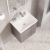 Nuie Deco Wall Hung 2-Drawer Vanity Unit with Basin-3 500mm Wide - Satin Grey | Thumbnail Image