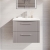 Nuie Deco Wall Hung 2-Drawer Vanity Unit with Basin-4 600mm Wide - Satin Grey | Thumbnail Image