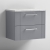 Nuie Deco Wall Hung 2-Drawer Vanity Unit with Bellato Grey Worktop 600mm Wide - Satin Grey