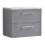 Nuie Deco Wall Hung 2-Drawer Vanity Unit with Bellato Grey Worktop 600mm Wide - Satin Grey