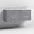 Nuie Deco Wall Hung 4-Drawer Vanity Unit with Bellato Grey Worktop 1200mm Wide - Satin Grey | Thumbnail Image