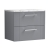 Nuie Deco Wall Hung 2-Drawer Vanity Unit with Carrera Marble Worktop 600mm Wide - Satin Grey | Thumbnail Image