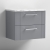 Nuie Deco Wall Hung 2-Drawer Vanity Unit with Carrera Marble Worktop 600mm Wide - Satin Grey | Thumbnail Image