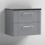Nuie Deco Wall Hung 2-Drawer Vanity Unit with Sparkling Black Worktop 600mm Wide - Satin Grey