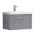 Nuie Deco Wall Hung 1-Drawer Vanity Unit with Basin-1 600mm Wide - Satin Grey