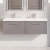 Nuie Deco Wall Hung 2-Drawer Vanity Unit with Double Polymarble Basin 1200mm Wide - Satin Grey