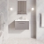 Nuie Deco Wall Hung 1-Drawer Vanity Unit with Basin-4 600mm Wide - Satin Grey