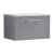Nuie Deco Wall Hung 1-Drawer Vanity Unit with Bellato Grey Worktop 600mm Wide - Satin Grey
