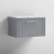 Nuie Deco Wall Hung 1-Drawer Vanity Unit with Bellato Grey Worktop 600mm Wide - Satin Grey