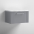 Nuie Deco Wall Hung 1-Drawer Vanity Unit with Carrera Marble Worktop 600mm Wide - Satin Grey | Thumbnail Image