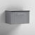 Nuie Deco Wall Hung 1-Drawer Vanity Unit with Sparkling Black Worktop 600mm Wide - Satin Grey