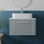 Nuie Deco Wall Hung 1-Drawer Vanity Unit with Sparkling White Worktop 600mm Wide - Satin Grey