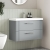 Nuie Deco Wall Hung 2-Drawer Vanity Unit with Basin-2 800mm Wide - Satin Grey | Thumbnail Image