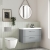 Nuie Deco Wall Hung 2-Drawer Vanity Unit with Basin-2 800mm Wide - Satin Grey | Thumbnail Image