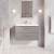 Nuie Deco Wall Hung 2-Drawer Vanity Unit with Basin-4 800mm Wide - Satin Grey | Thumbnail Image