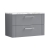 Nuie Deco Wall Hung 2-Drawer Vanity Unit with Carrera Marble Worktop 800mm Wide - Satin Grey | Thumbnail Image