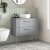 Nuie Deco Wall Hung 2-Drawer Vanity Unit with Worktop 800mm Wide - Satin Grey | Thumbnail Image