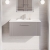 Nuie Deco Wall Hung 1-Drawer Vanity Unit with Basin-2 800mm Wide - Satin Grey | Thumbnail Image