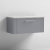 Nuie Deco Wall Hung 1-Drawer Vanity Unit with Bellato Grey Worktop 800mm Wide - Satin Grey