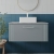 Nuie Deco Wall Hung 1-Drawer Vanity Unit with Bellato Grey Worktop 800mm Wide - Satin Grey | Thumbnail Image