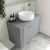 Nuie Deco Wall Hung 1-Drawer Vanity Unit with Worktop 800mm Wide - Satin Grey | Thumbnail Image