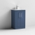 Nuie Deco Floor Standing 2-Door Vanity Unit with Basin-2 500mm Wide - Satin Blue