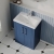 Nuie Deco Floor Standing 2-Door Vanity Unit with Basin-1 600mm Wide - Satin Blue | Thumbnail Image