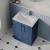 Nuie Deco Floor Standing 2-Door Vanity Unit with Basin-2 600mm Wide - Satin Blue | Thumbnail Image